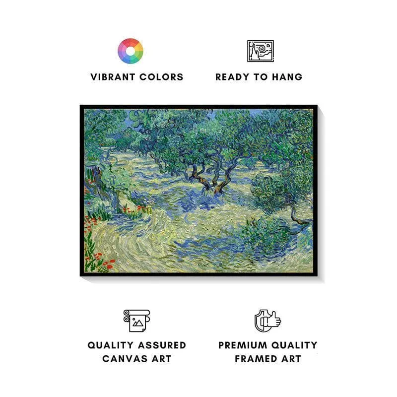 Olive Orchard Canvas Painting By Vincent Van Gogh - Black Frame media 4