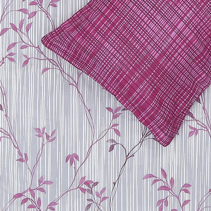 Monte Carlo Flora Form Cotton Bedsheet (White,Pink) - 104 TC media 6
