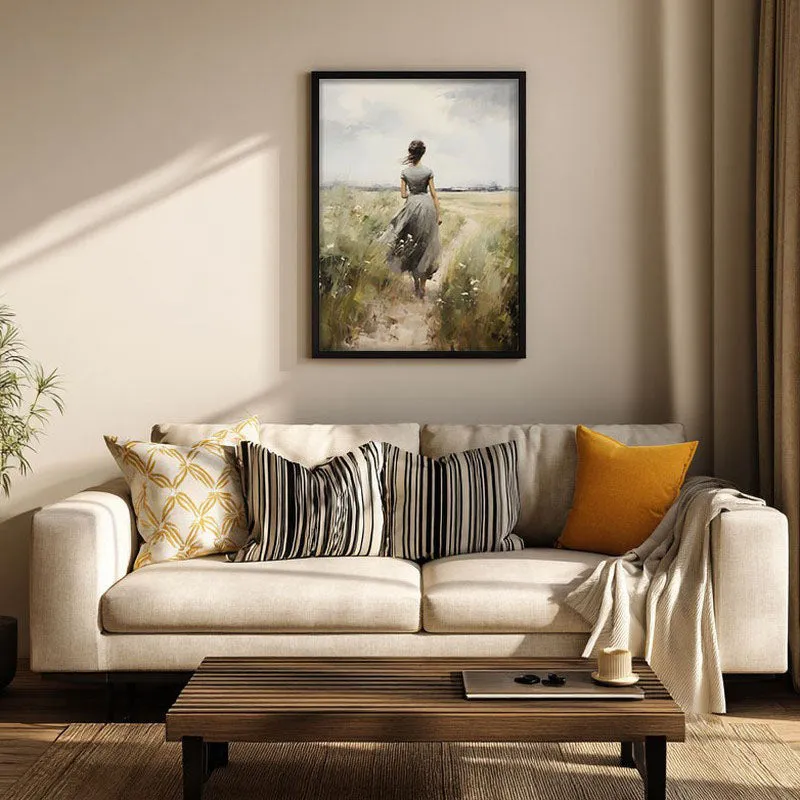 Fields of Solitude Archival Canvas Wall Art - Black Frame media 1