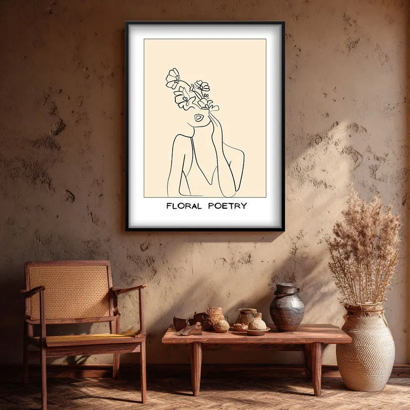 Petal Thoughts Canvas Wall Painting With Black Frame media 3