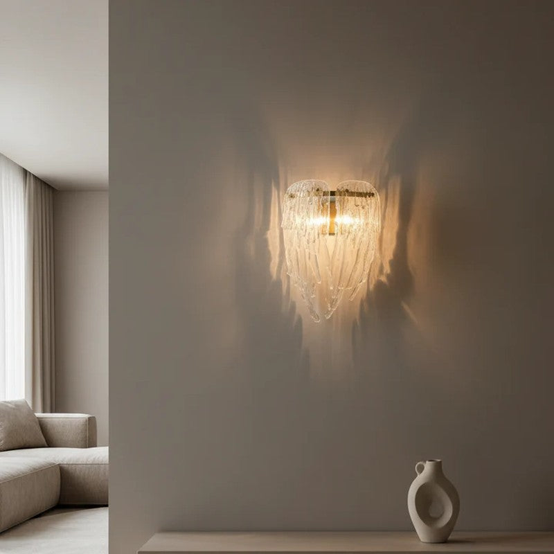 Crystal Heart Glass Wall Lamp