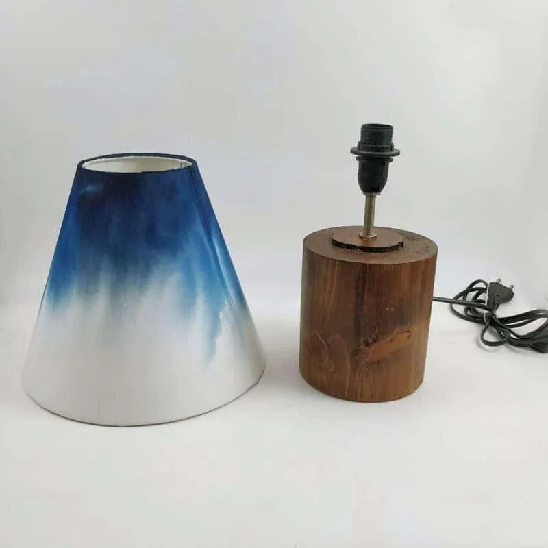 Grady Glow Cone Handpainted Fabric Table Lamp - Blue,White media 5