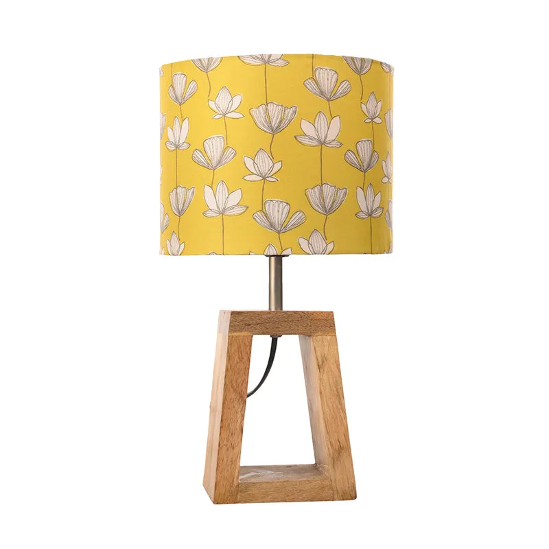 Yellow Flora Fabric Table Lamp - Yellow,Brown media 4