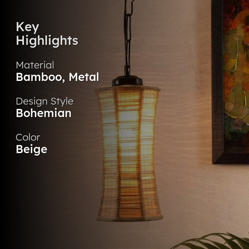 Neve Bamboo Cane Ceiling Lamp media 2