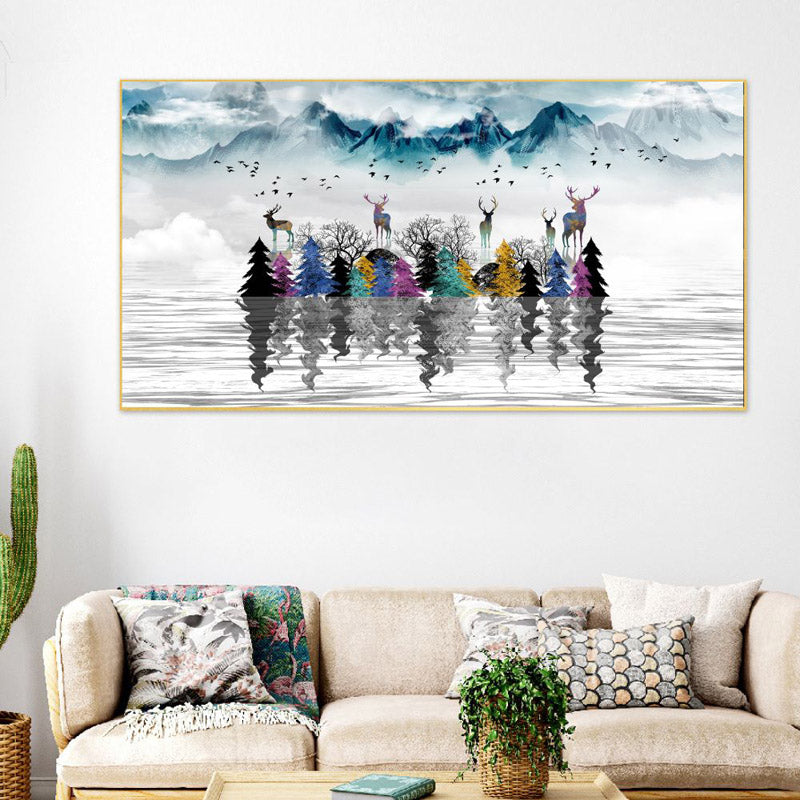 Deer Island Canvas Wall Painting