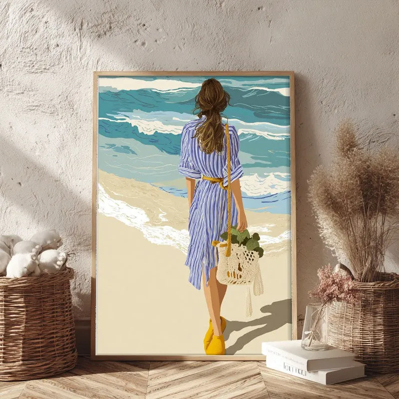 Nerise Travel Illustration Canvas Wall Painting With Brown Frame media 3