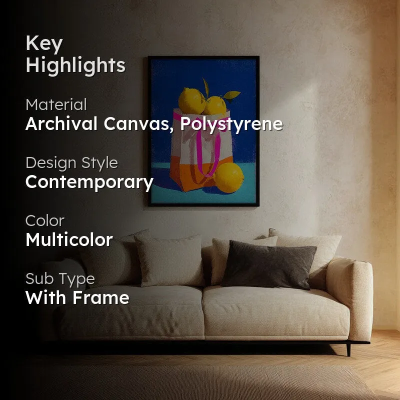 Juicy Lemonade Canvas Wall Painting - Black Frame media 2