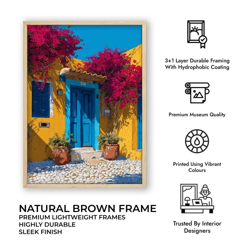 Terra Bloom Canvas Wall Painting - Brown Frame media 10