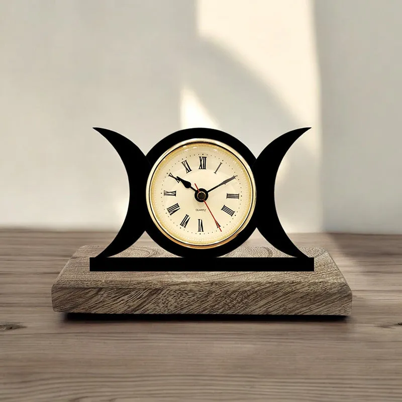 Moon Phases Analog Table Clock media 1