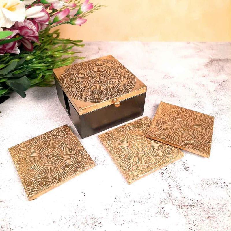 Aurik Wood Coaster With Box - Set Of Six