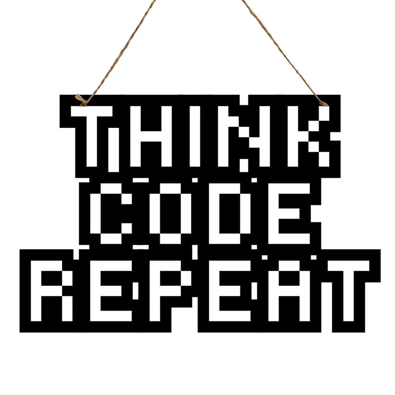 Think,Code,Reapeat Mild Steel Wall Accent media 3