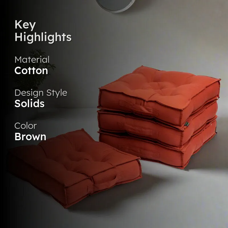 Tara Floor Cushion (Terracotta Brown) - Set Of Four media 2