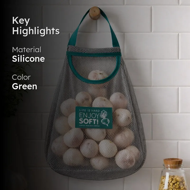 Eco-Friendly Green Mesh Kitchen Storage Bag media 2