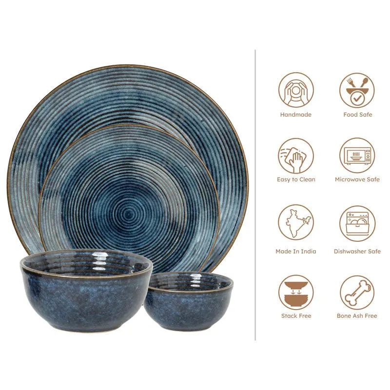 Meghneel Handmade Dinner Set (Blue) - 20 Piece Set media 3