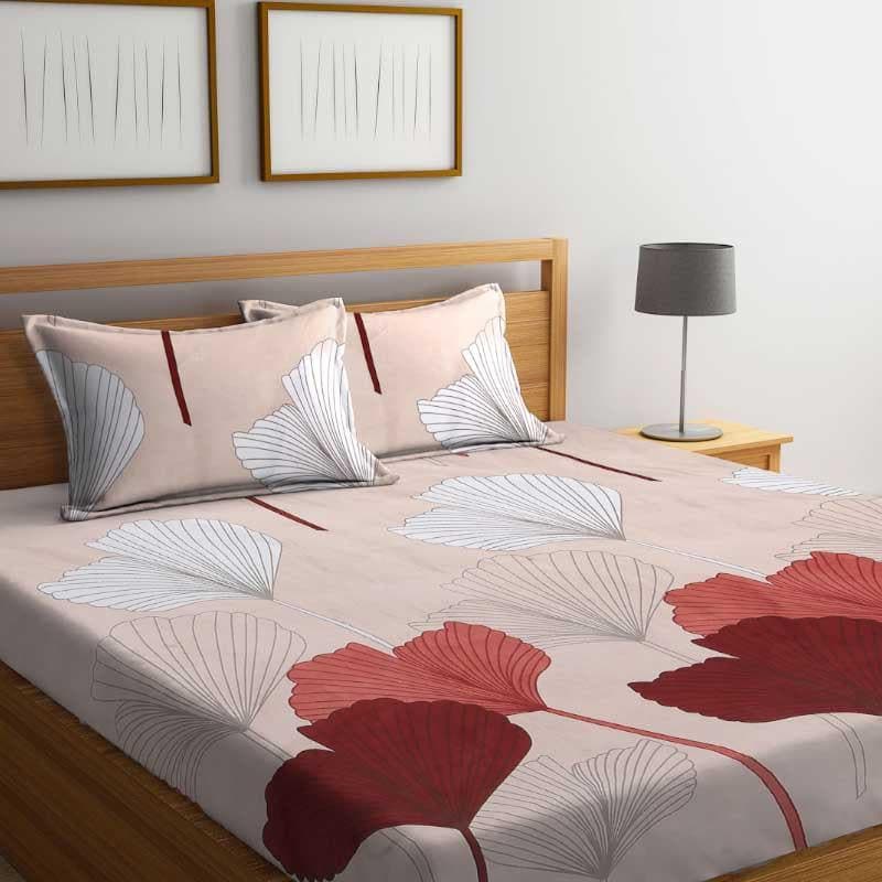Ginko Leaf Printed Microfiber Bedsheet - 130 GSM media 3
