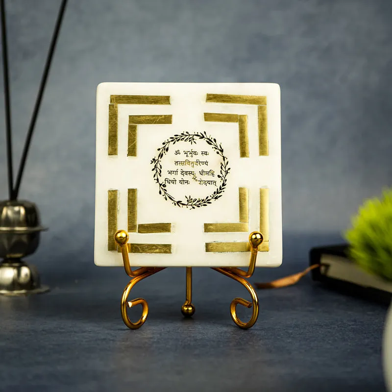 Gayatri Mantra Handcrafted Religious Table Accent media 4