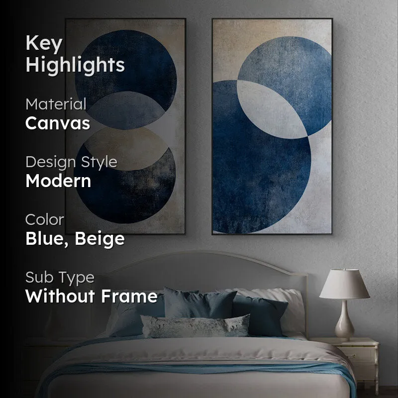 Lapis Eclipse Wall Painting - Set Of Two media 2