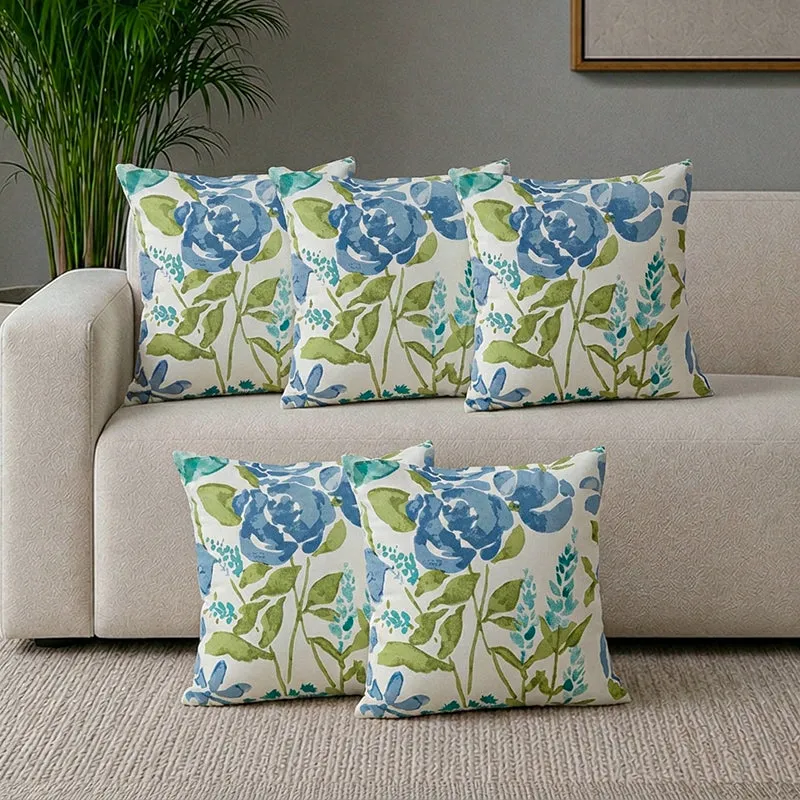 Cala Lily Printed Cushion Cover - Set Of Five media 1
