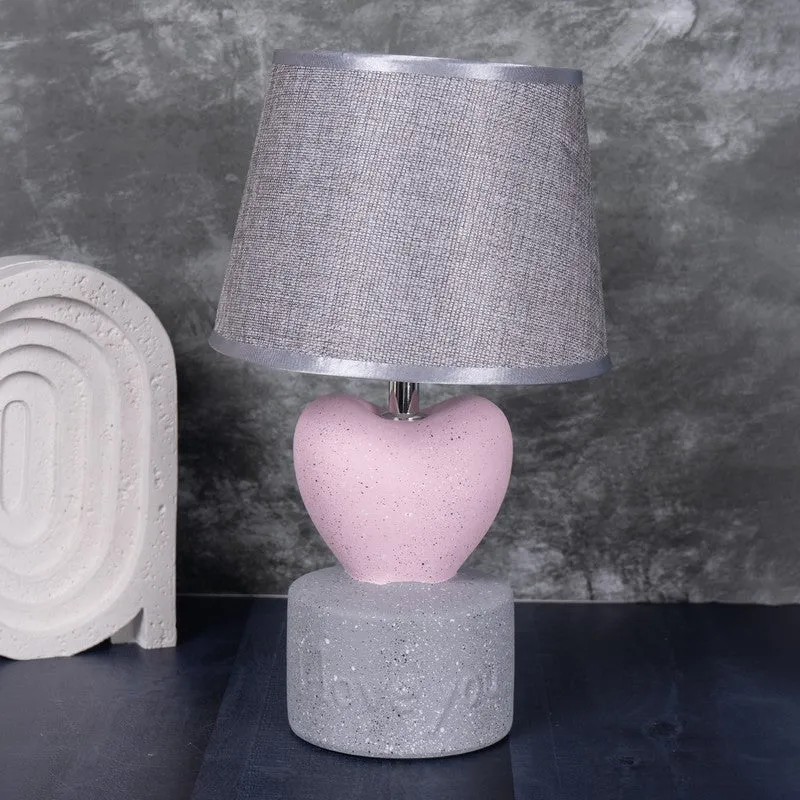 AarviDecor Everly Decorative Fabric Table Lamp - Grey media 3