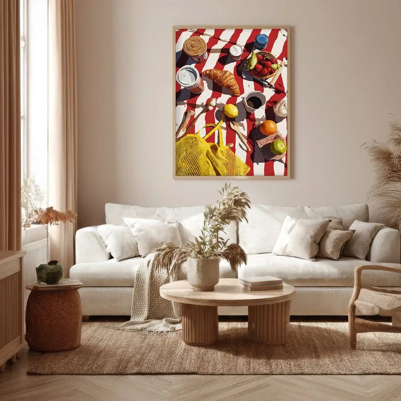 Ocean Platter Canvas Wall Painting - Brown Frame media 5