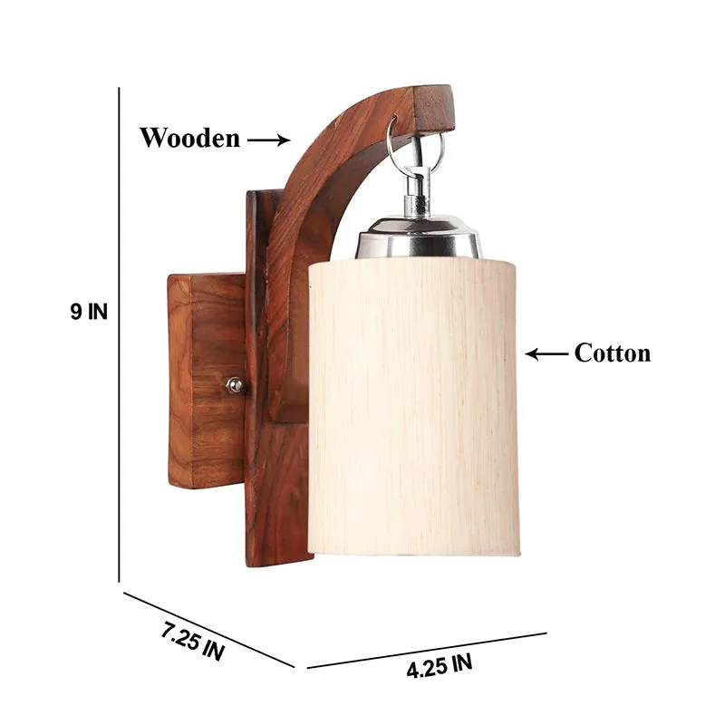 Forma Cylindrical Wooden Wall Lamp - Beige media 4