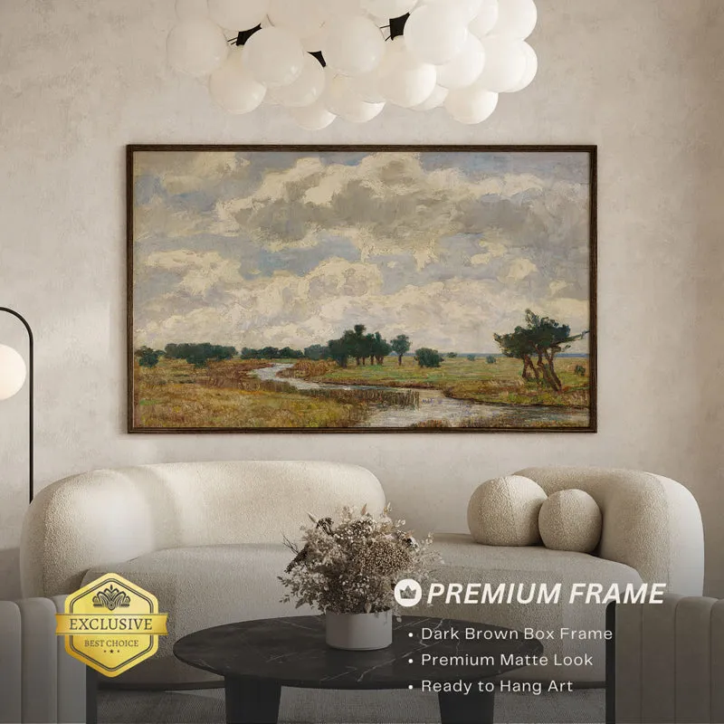 Cloudy Glade Wood Wall Art With Frame - Black media 3