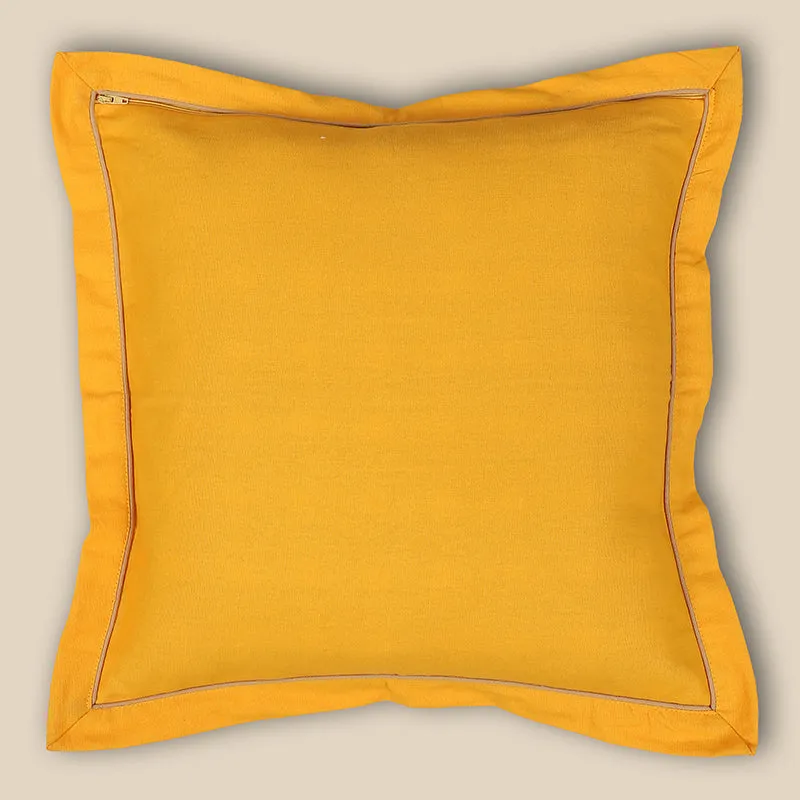 Swayam Tona Printed Cushion Cover (Yellow) - Set of Two media 4