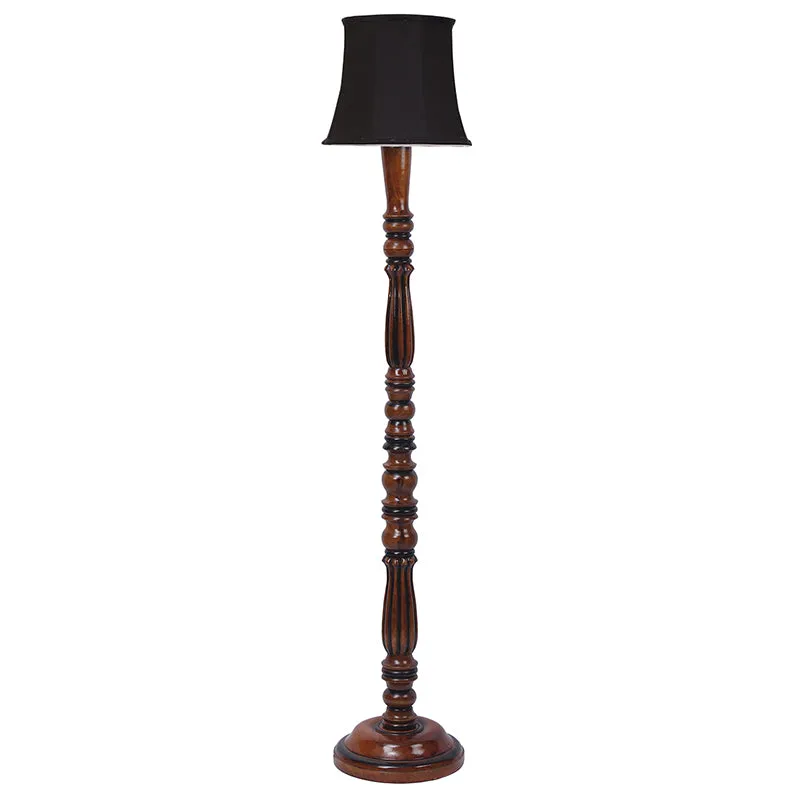 Masiya Vintage Wooden Floor Lamp - Black media 3