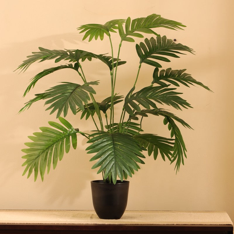 Artificial Areca Palm Plant With Black Plastic Pot - 2 ft media 5
