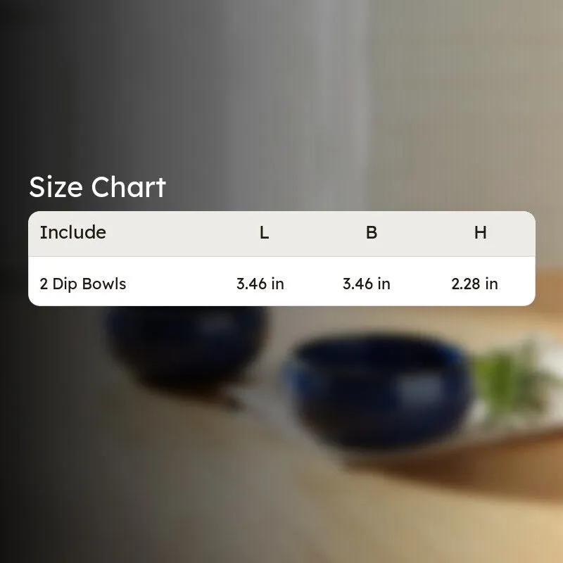 Nocturne Handcrafted Ceramic Dip Bowls (Blue,150 mL) - Set Of Two media 7