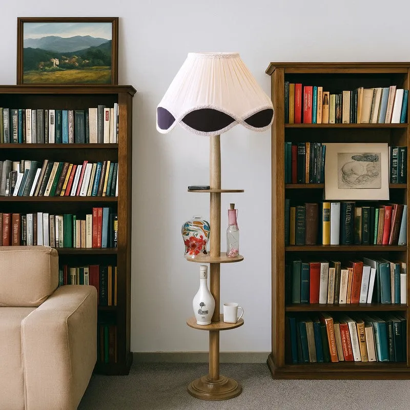 FloraPrism Wooden Floor Lamp - White & Black media 4