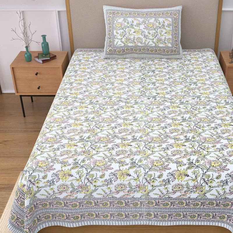 Lunelle Floral Cotton Bedsheet (Multicolor) - 240 TC media 4