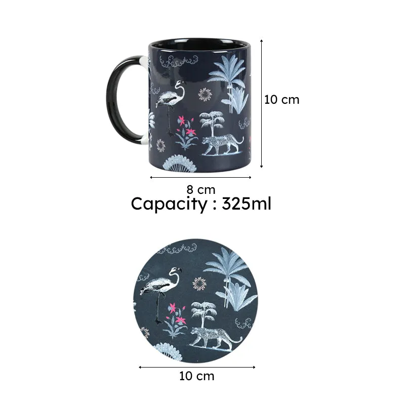 India Circus Fauna Ceramic Mug With Coaster (325 mL Each) - Four Piece Set media 7