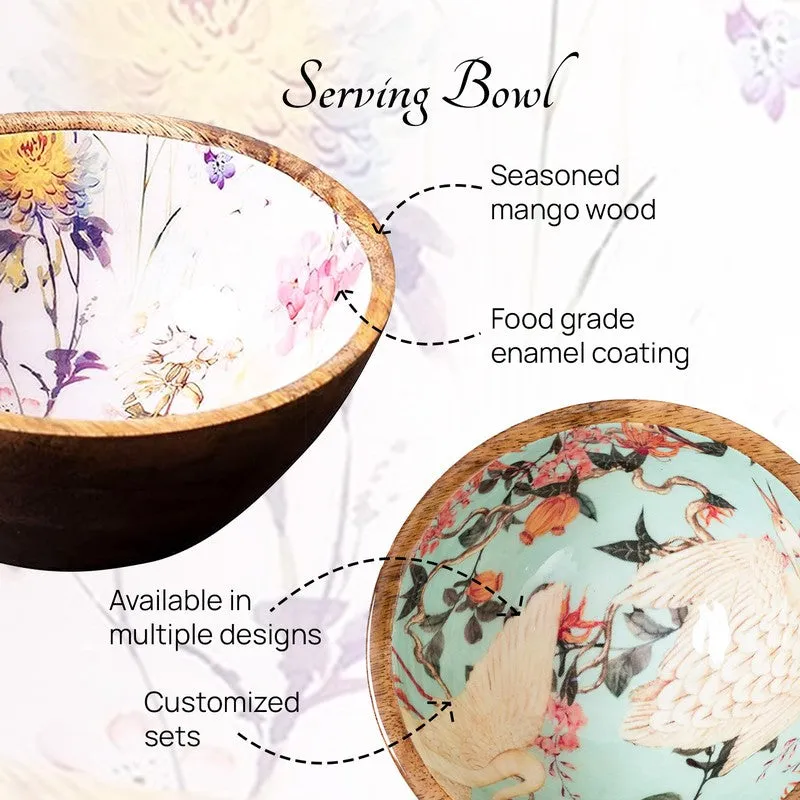 Servora Mango Wood Round Serving Bowls media 4