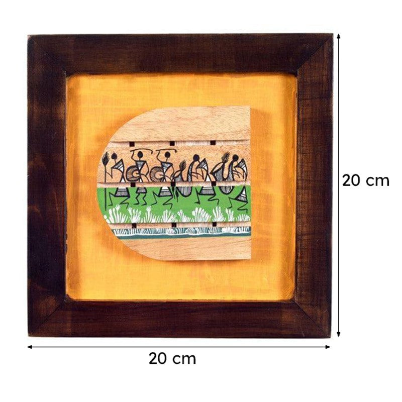 Warli Wrap Wooden Wall Art - Set Of Two media 7