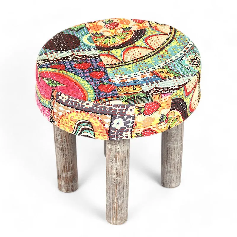 Qavex Sheesham Wooden Stools (Multicolor) - Set Of Two media 3