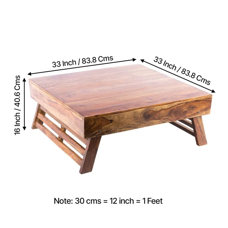 Servo Sheesham Wooden Center Table - Dark Brown media 12