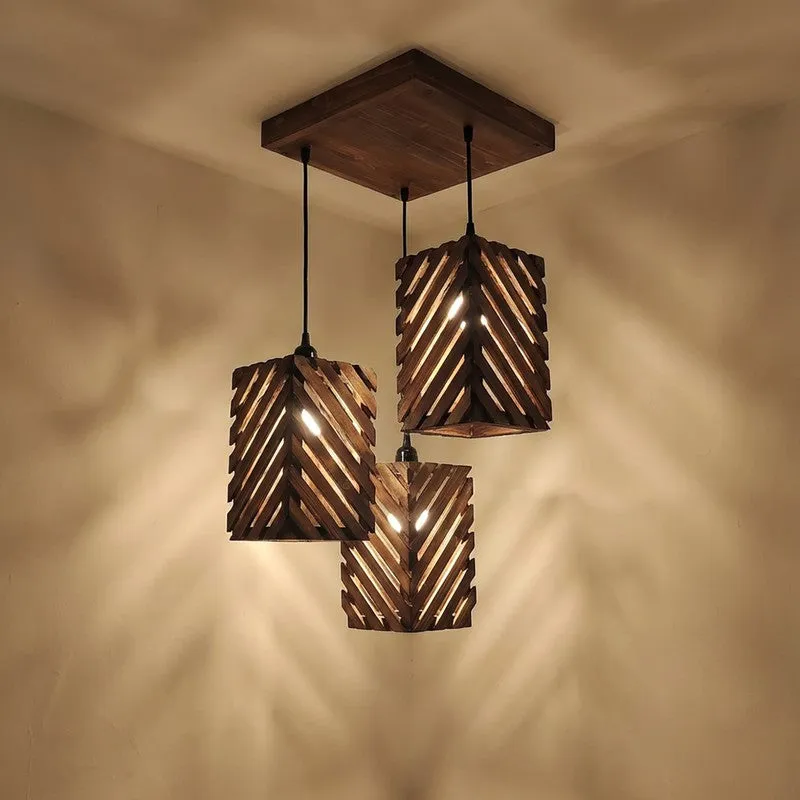 EdgeLine Wooden Ceiling Lamp - Brown media 5