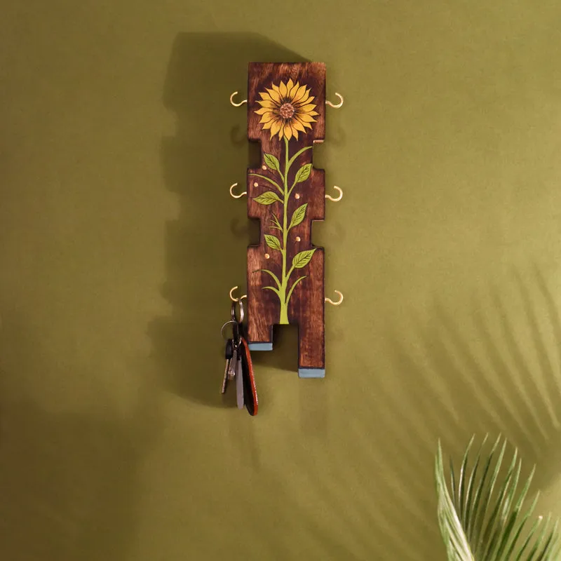 Sunflower Wooden Key Holder media 3