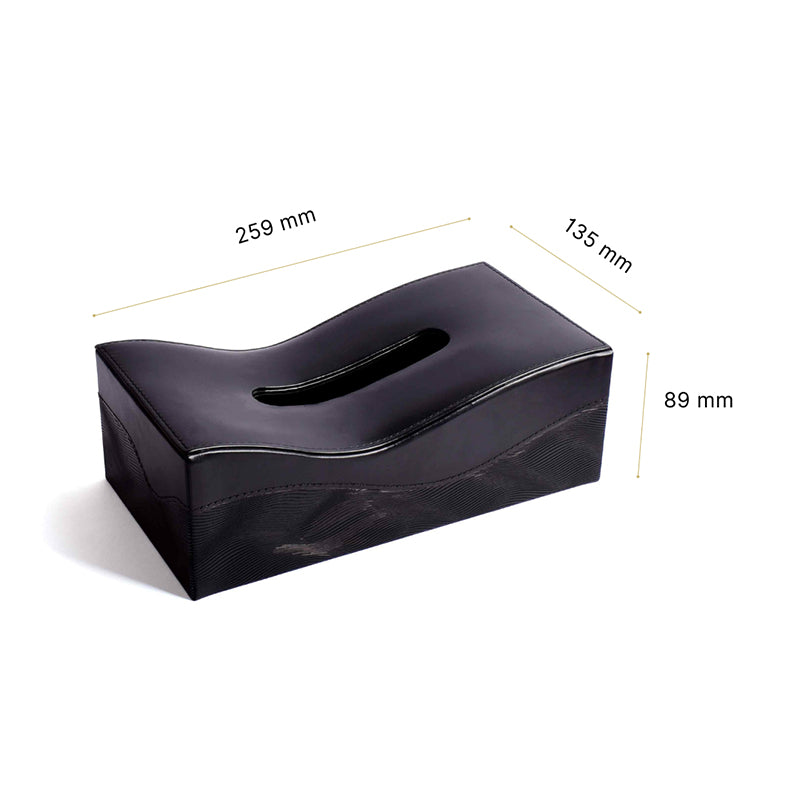 Veltrix Faux Leather Tissue Holder - Black media 9