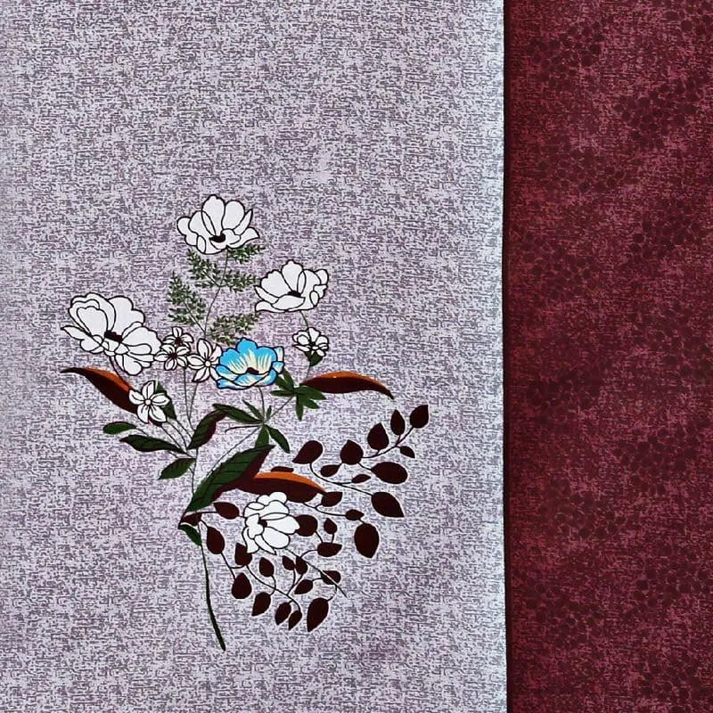Swayam Zarela Floral Cotton Bedsheet (Maroon) - 160 TC media 4