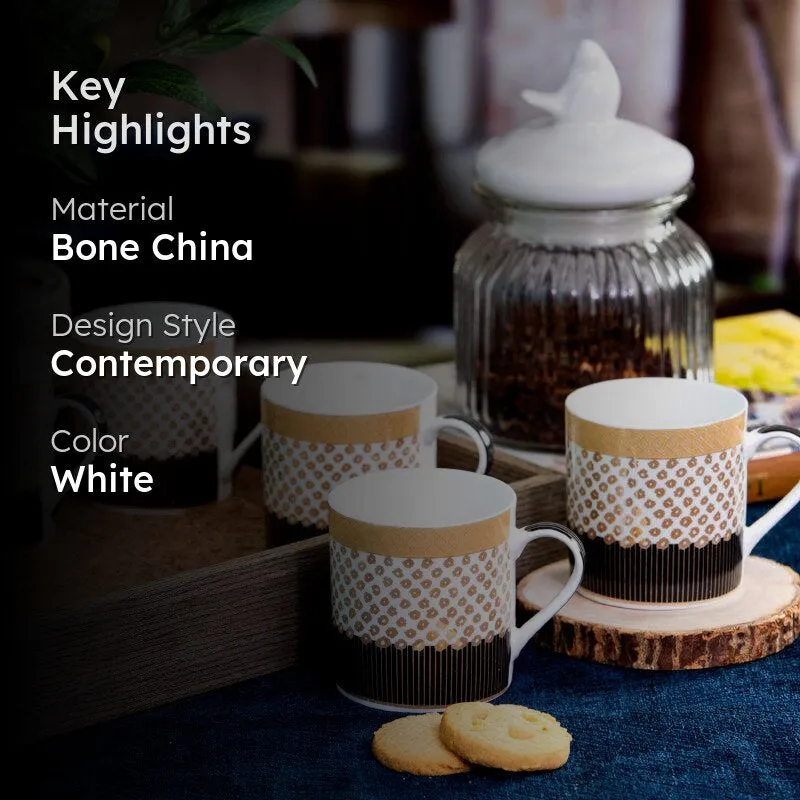 Sonaki Giselle Charm Bone China Tea Cup (210 mL Each) - Set Of Six media 2