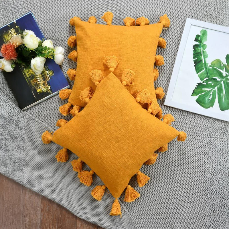 Tassia Cushion Cover (Yellow) - Set Of Two media 3