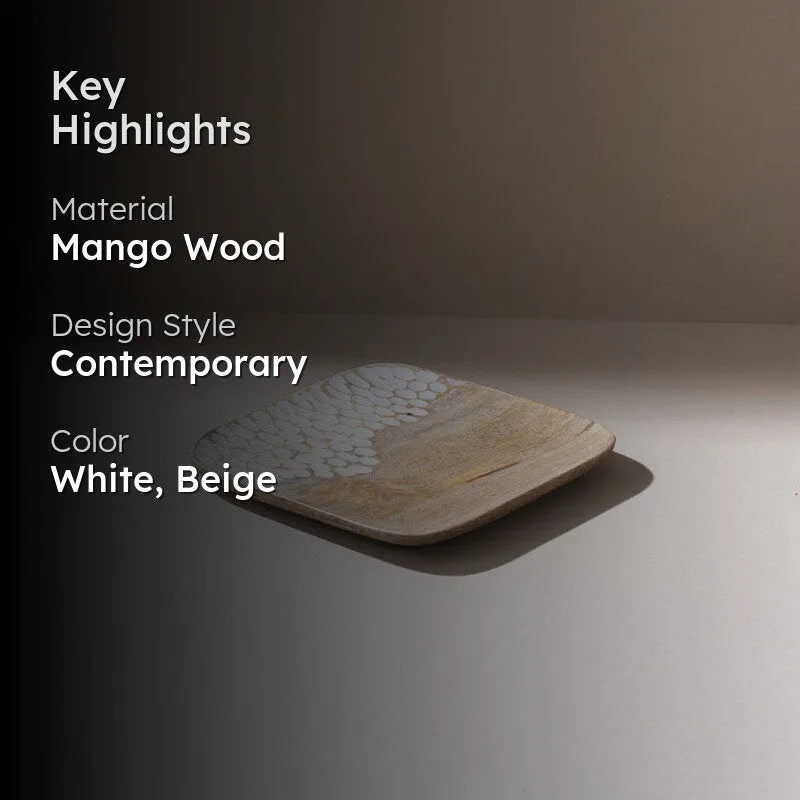 Dot Whimsy Handcrafted Mango Wood Platter media 2