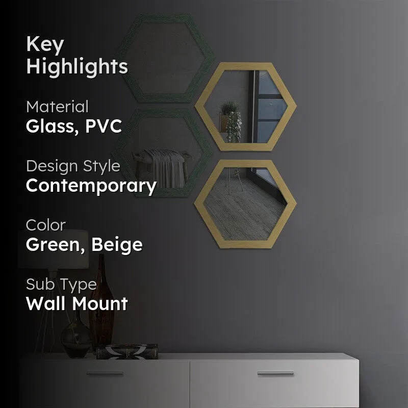 Luxora Wall Mirror With PVC Frame - Set Of Four media 2