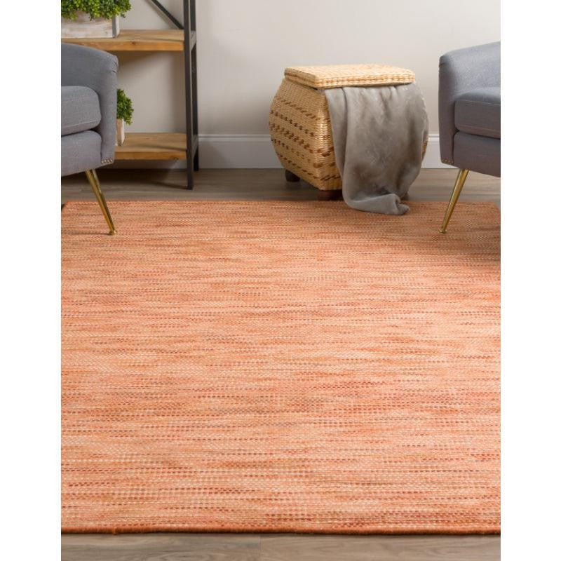 Lasumi Hand Woven Wool Rug - Orange media 3
