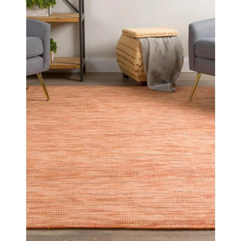 Lasumi Hand Woven Wool Rug - Orange media 3