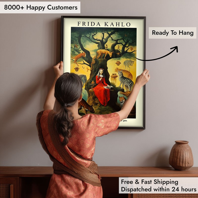Women in Woods Archival Canvas Wall Art - Black Frame media 6