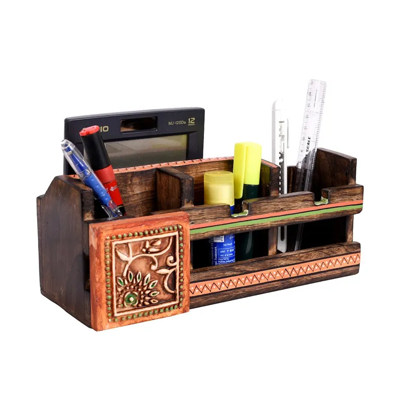Miya Handcrafted Wooden Desk Organiser media 3