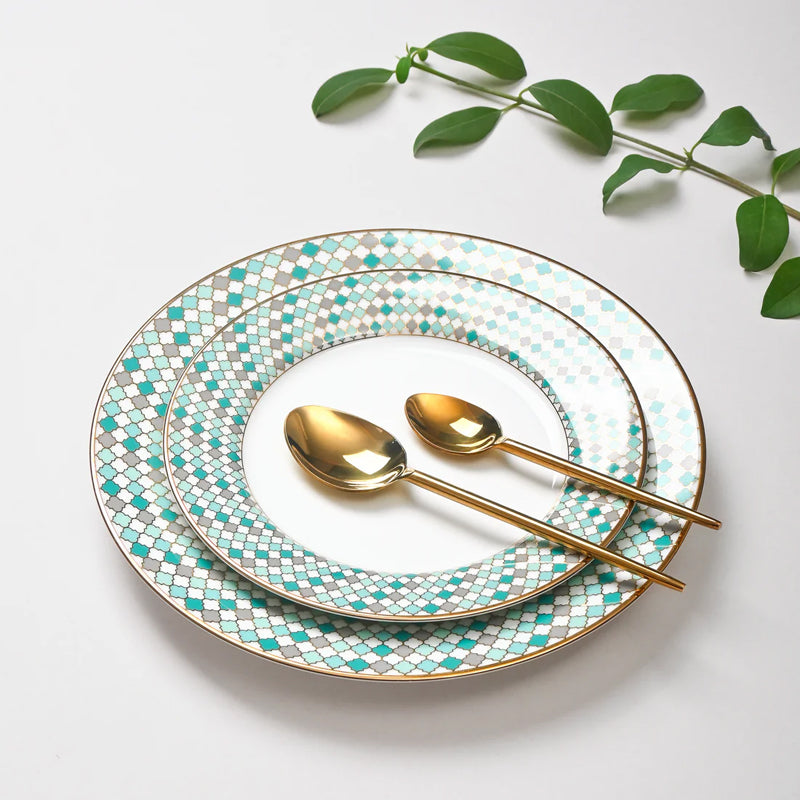 Christolite 24k Gold Brushed Porcelain Dinner Set - 21 Piece Set media 3